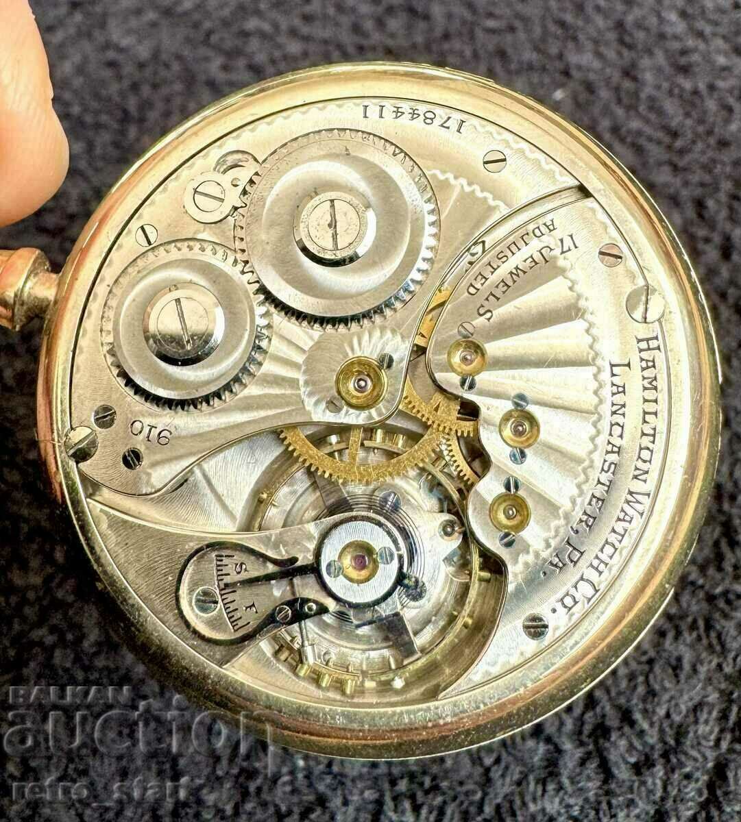 Hamilton, Heavy Gilt Pocket Watch with price 495.00 BGN | € 253.09 Hamilton, Heavy Gilt Pocket Watch with price 495.00 BGN | € 253.09