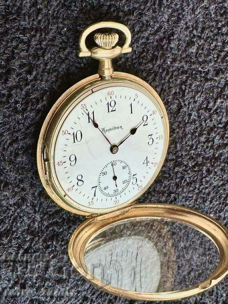 Auction Hamilton, Heavy Gilt Pocket Watch Auction Hamilton, Heavy Gilt Pocket Watch