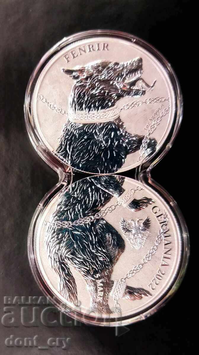 Argint 2 oz Fenrir Beasts of Germany 2022 Germania monet