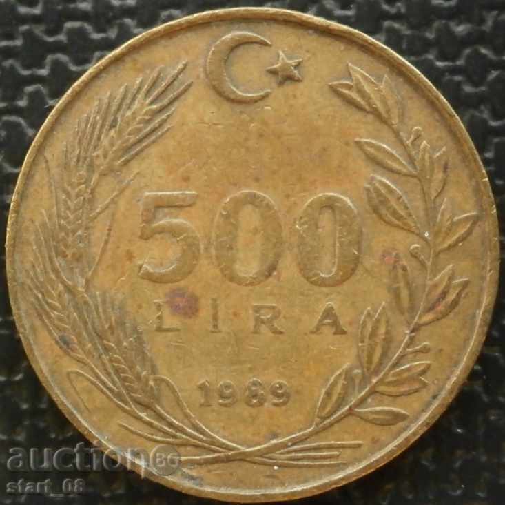 500 lire 1989 - Turcia