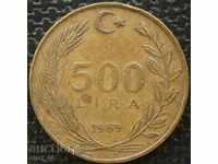 500 lira 1989 - Turkey