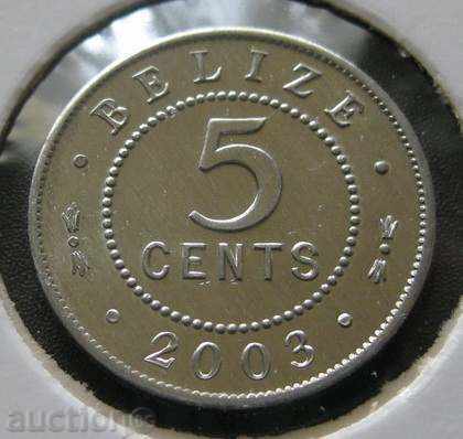 BELIZE - 5 cents 2003