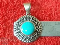 Παλιό μενταγιόν από ασήμι 925 ημιπολύτιμες πέτρες