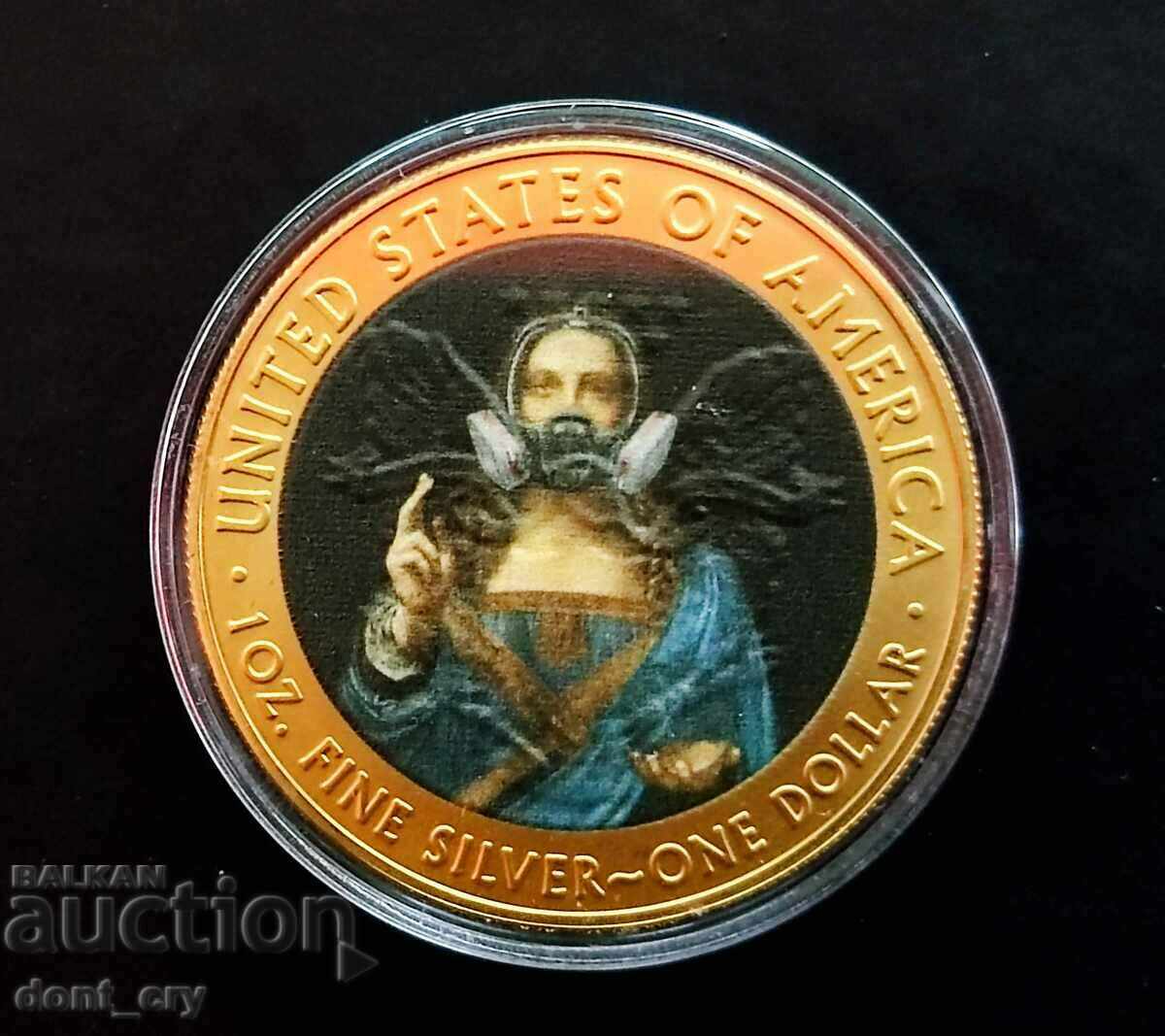 Auction  Silver 1 Oz Christ the Savior Corona Virus USA 2020