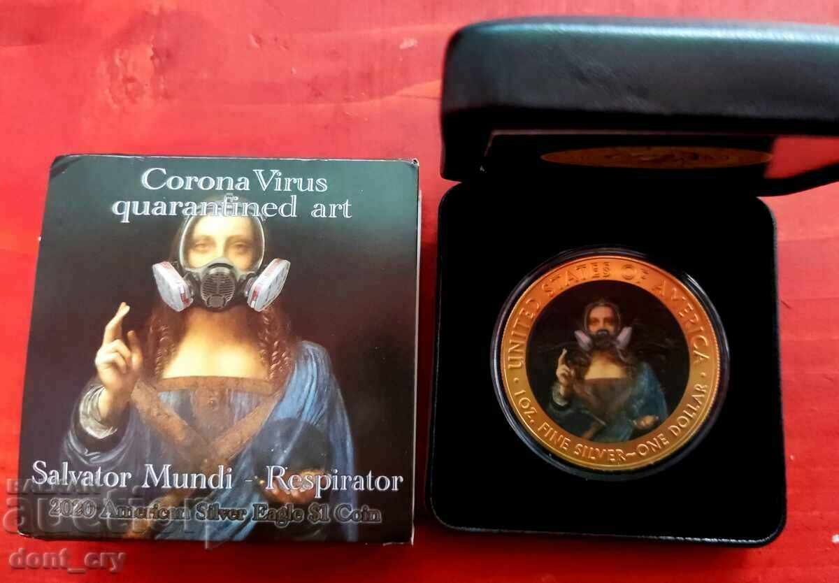 Silver 1 Oz Christ the Savior Corona Virus USA 2020 - 5