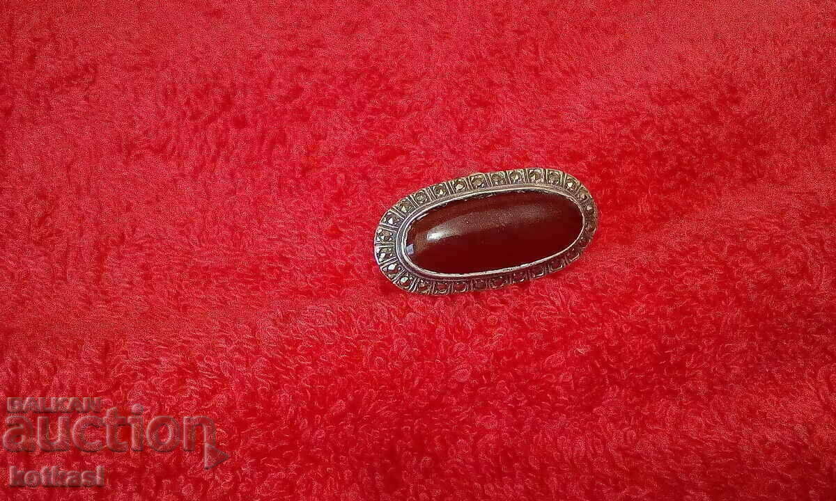 Old silver 925 ring semi-precious stones marked with price 95.50 BGN | € 48.83