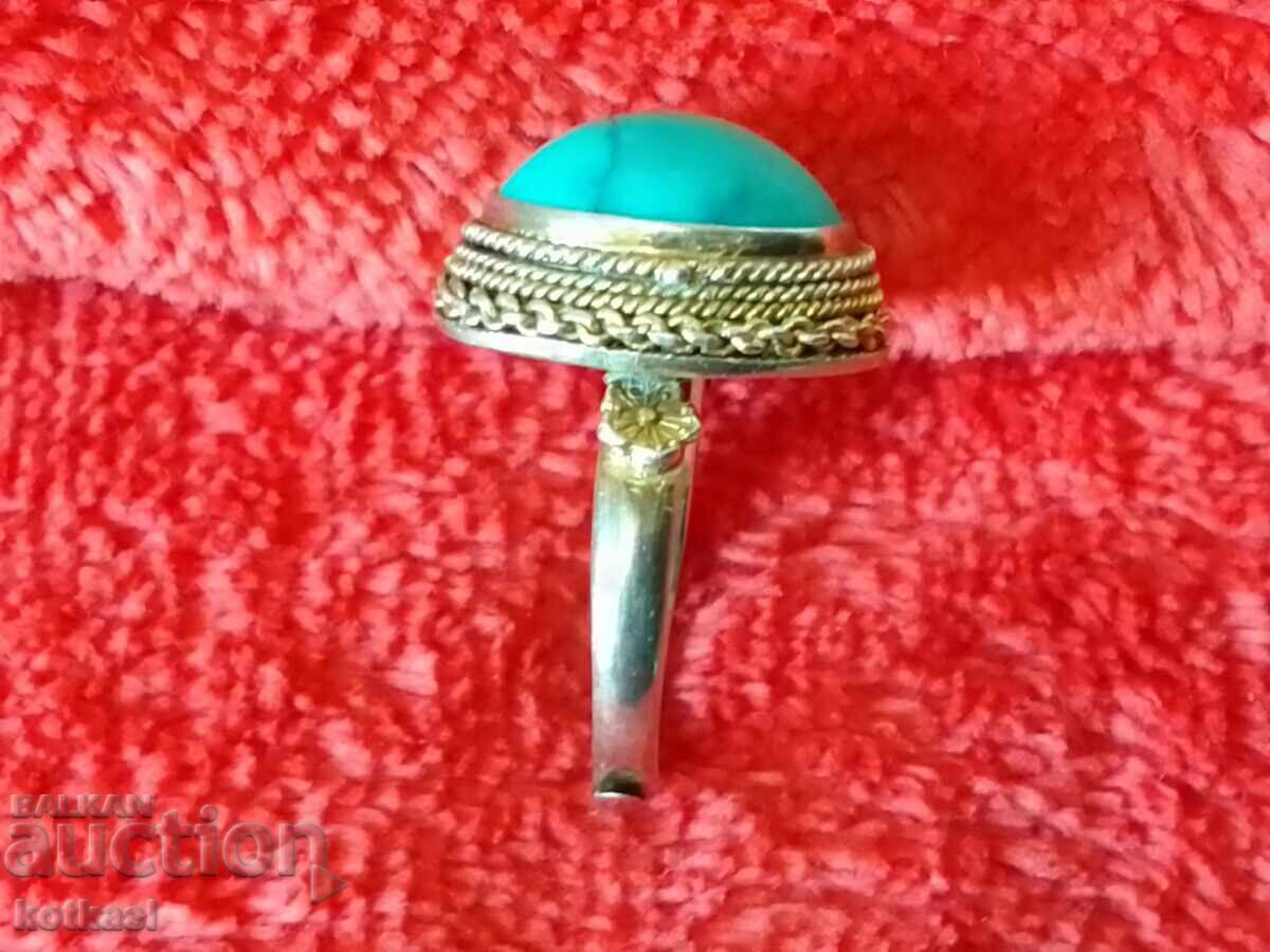 Delivery of Vintage Silver Ring with Semi-Precious Turquoise Stone
