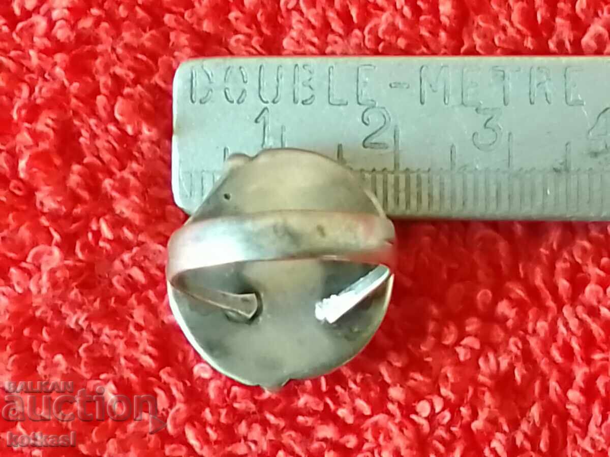 Доставка на Стар сребърен 925 sterling пръстен зелен полускъпоцене камък