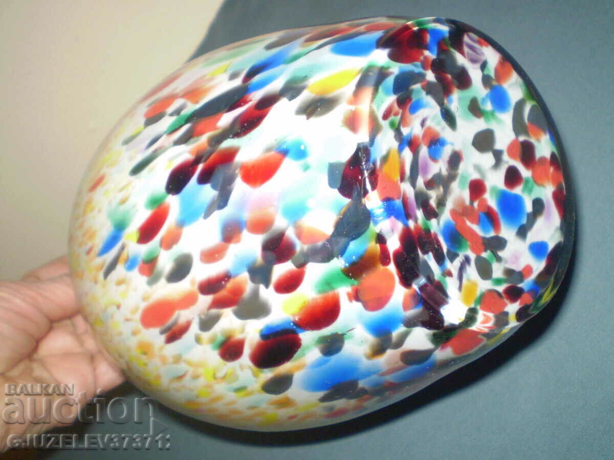 VINTAGE GLASS VASE BOHEMIA Multicolor 1930 Art Deco - 5 VINTAGE GLASS VASE BOHEMIA Multicolor 1930 Art Deco - 5