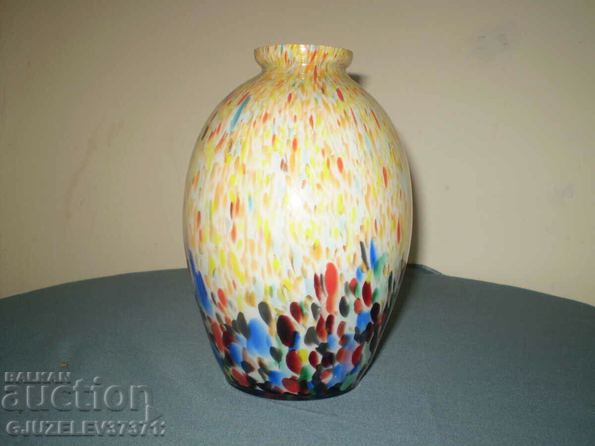 VINTAGE GLASS VASE BOHEMIA Multicolor 1930 Art Deco - 7 VINTAGE GLASS VASE BOHEMIA Multicolor 1930 Art Deco - 7