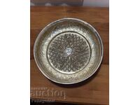 Ottoman Hammam Tas Tugra Silver Gilt Turkey Bowl Dish