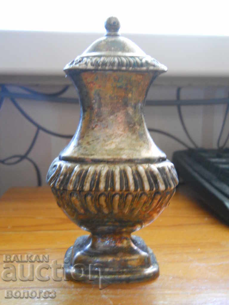 antique silver plated salt shaker - England