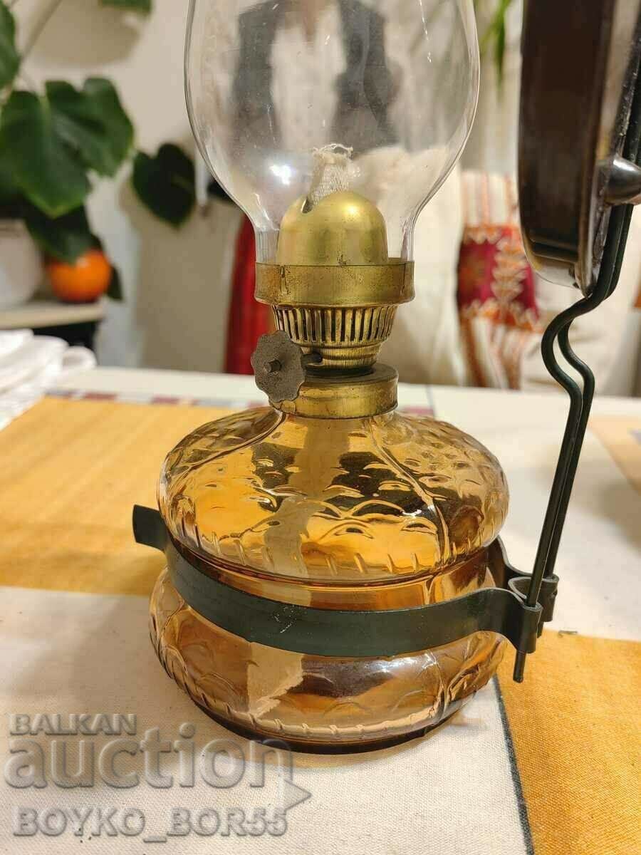 Auction  Gorgeous Antique Gas Lamp with Mirror and Bottle Unused