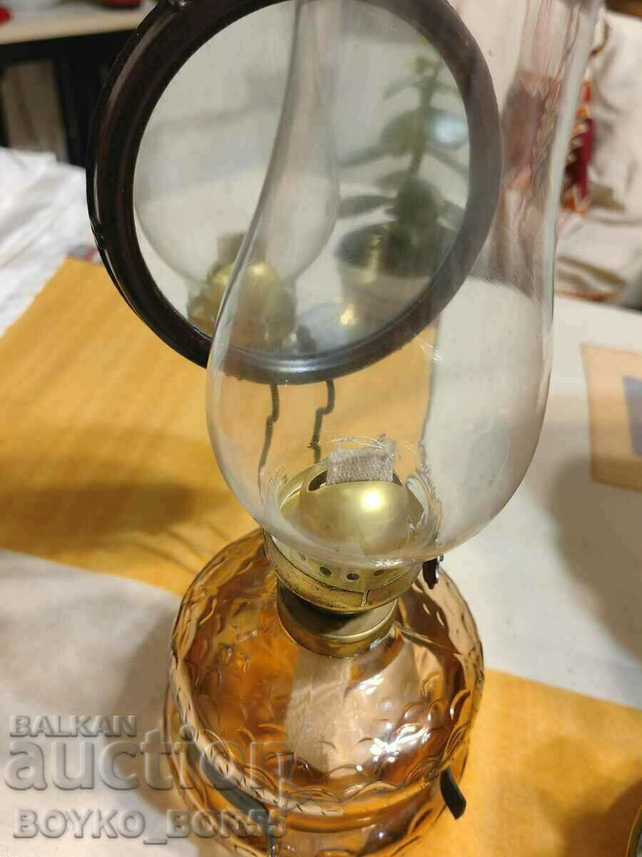 Gorgeous Antique Gas Lamp with Mirror and Bottle Unused - 5