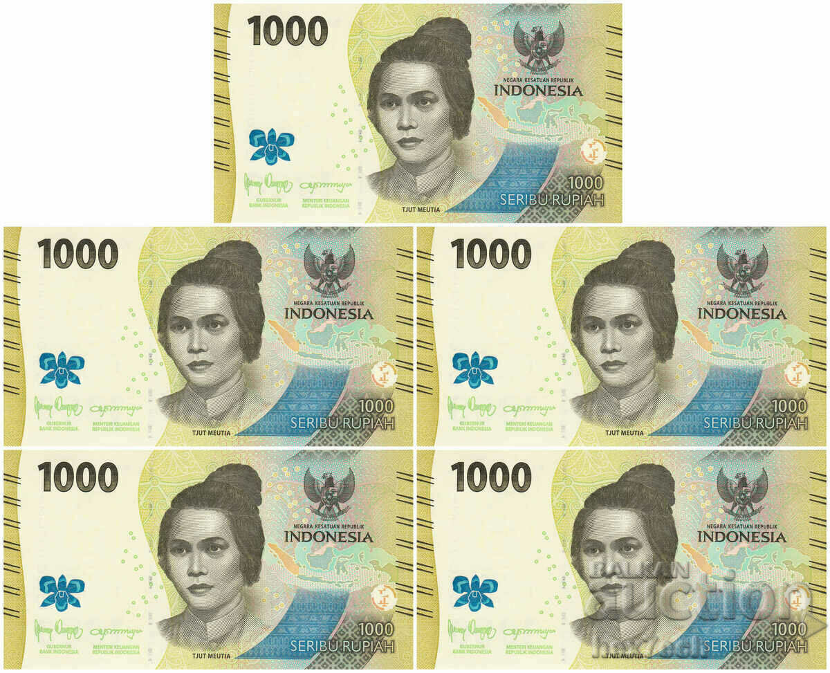 ❤️ ⭐ Indonesia 2022 1000 rupiah 5 pieces UNC new ⭐ ❤️ ❤️ ⭐ Indonesia 2022 1000 rupiah 5 pieces UNC new ⭐ ❤️