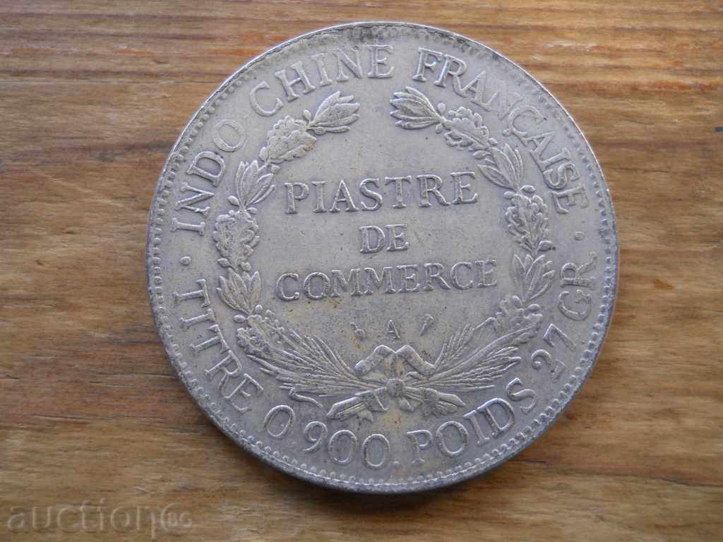 1 piastre 1908 - French Indochina (silver plated replica)