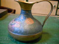 antique bronze jug - enamel