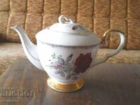 ceainic de porțelan de colecție (aurit) - Anglia