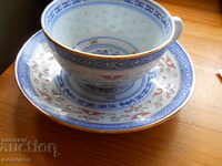 чинийка и чаша за чай "Син дракон" Китай (фин порцелан)