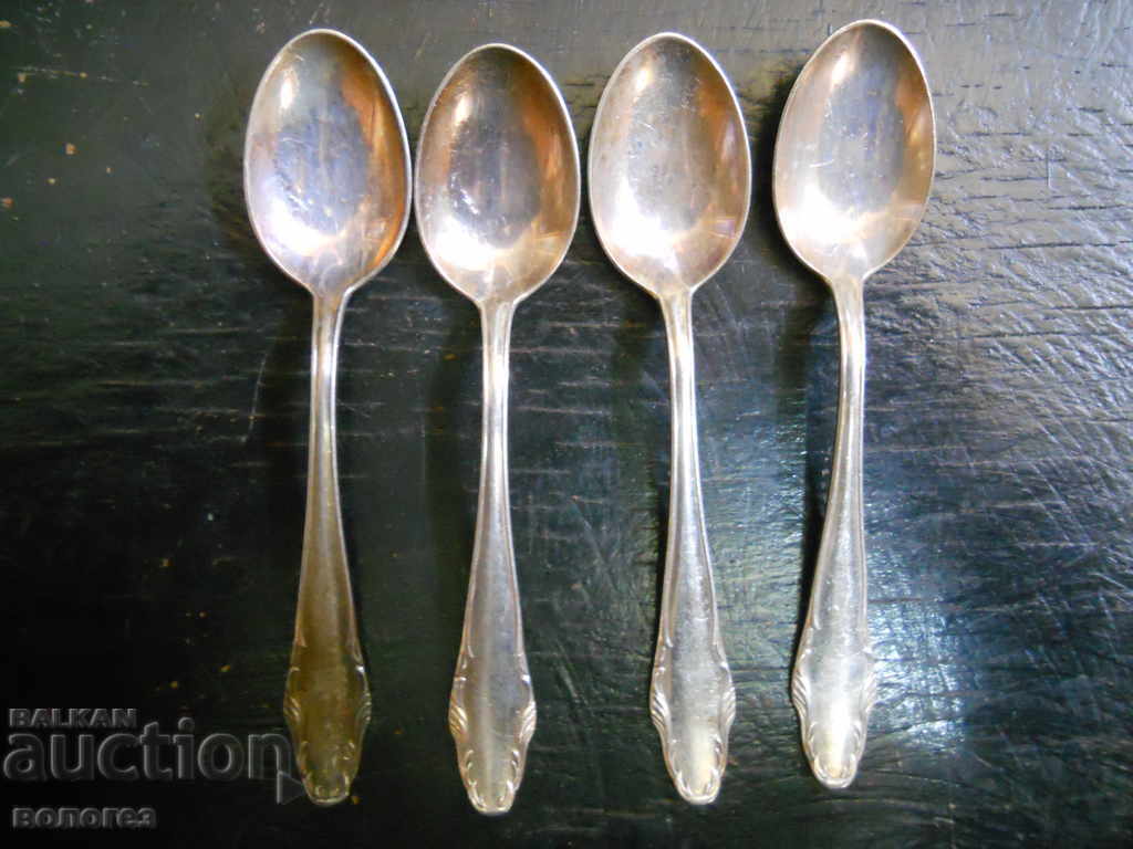 antique silver plated coffee spoons "BMF" Germany