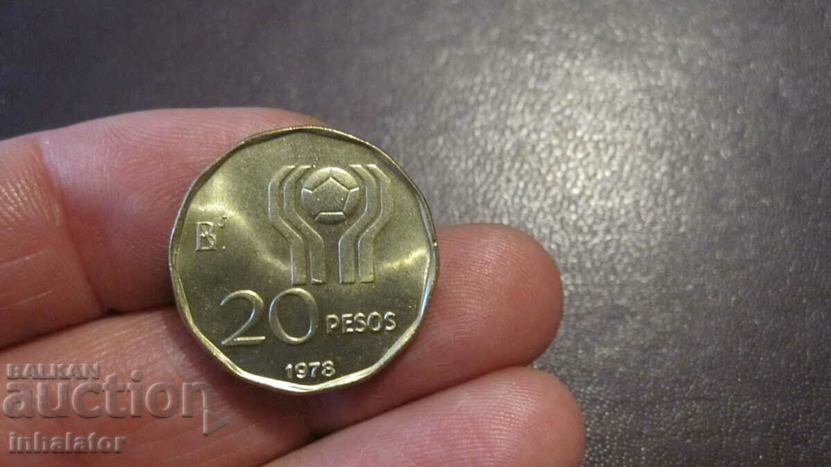 20 pesos 1978 Argentina Jubilee World Cup