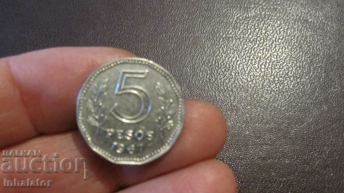 5 pesos 1967 - Argentina - SHIP