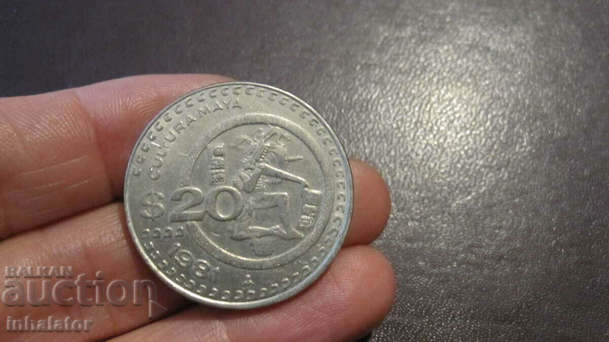 1981 20 pesos Mexico - 32 mm