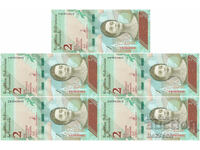 ❤️ ⭐ Venezuela 2018 2 bolivari 5 bucăți UNC nou ⭐ ❤️