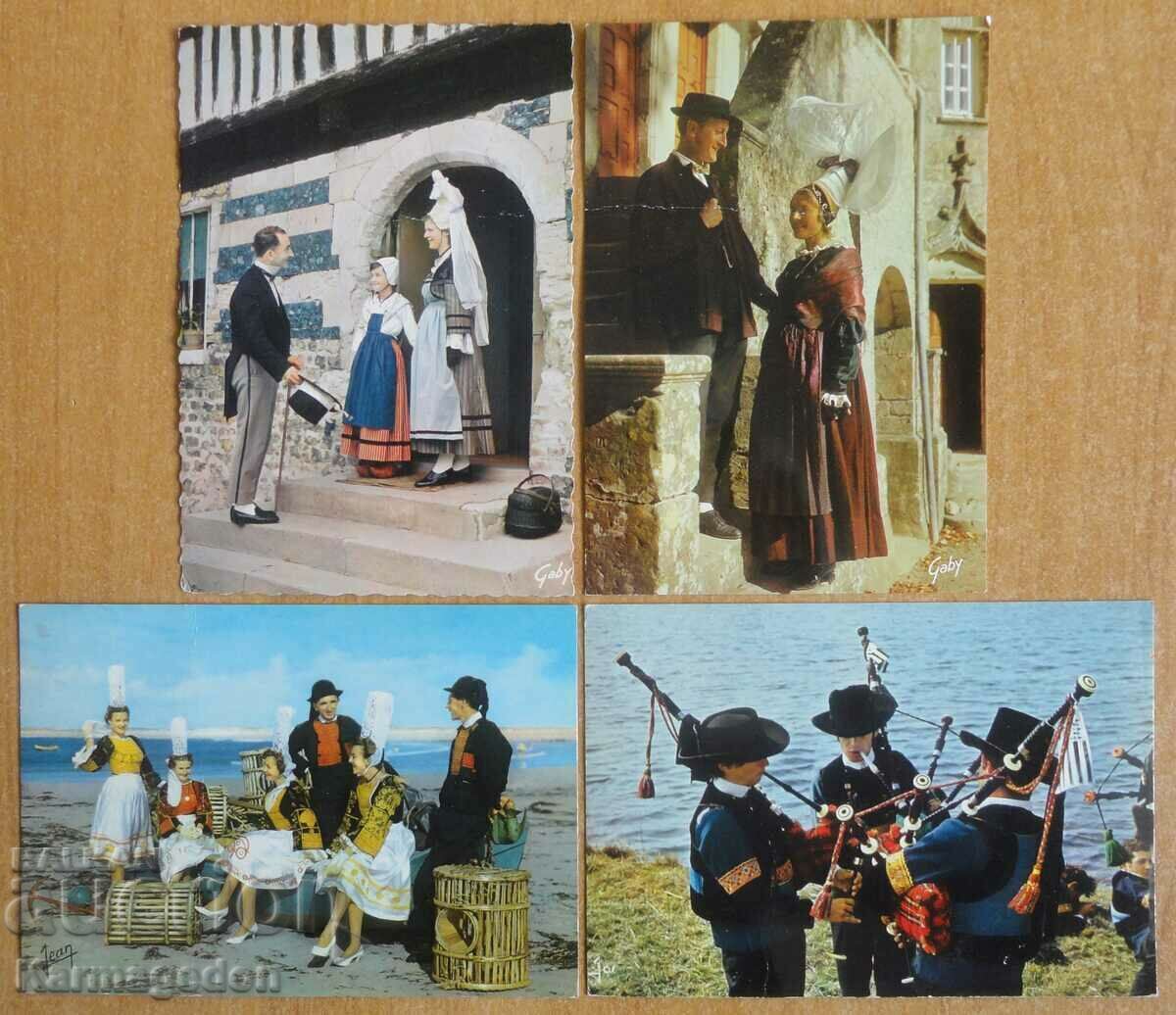 Old French postcards, folklore