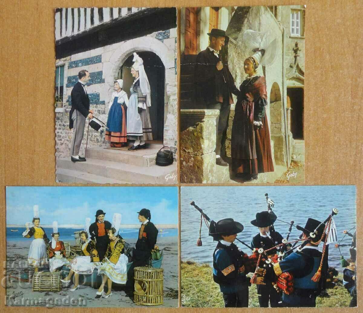 Old French postcards, folklore Old French postcards, folklore