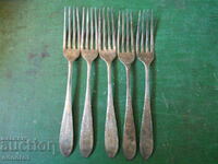 set of antique silver-plated forks (Germany) - 5 pcs
