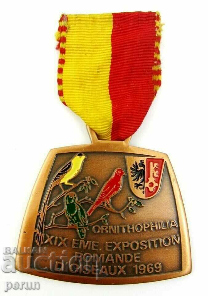 Bird Show-Romandy, Switzerland-1969- Medal with price 14.00 BGN | € 7.16 Bird Show-Romandy, Switzerland-1969- Medal with price 14.00 BGN | € 7.16