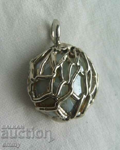 Old pendant necklace locket - chained heart