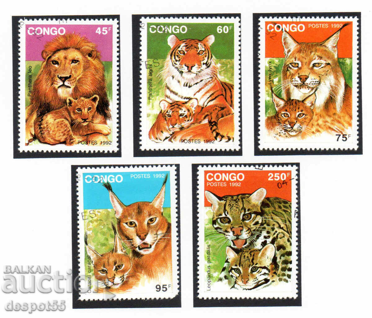 1992. Конго Реп. Големи котки + Блок.