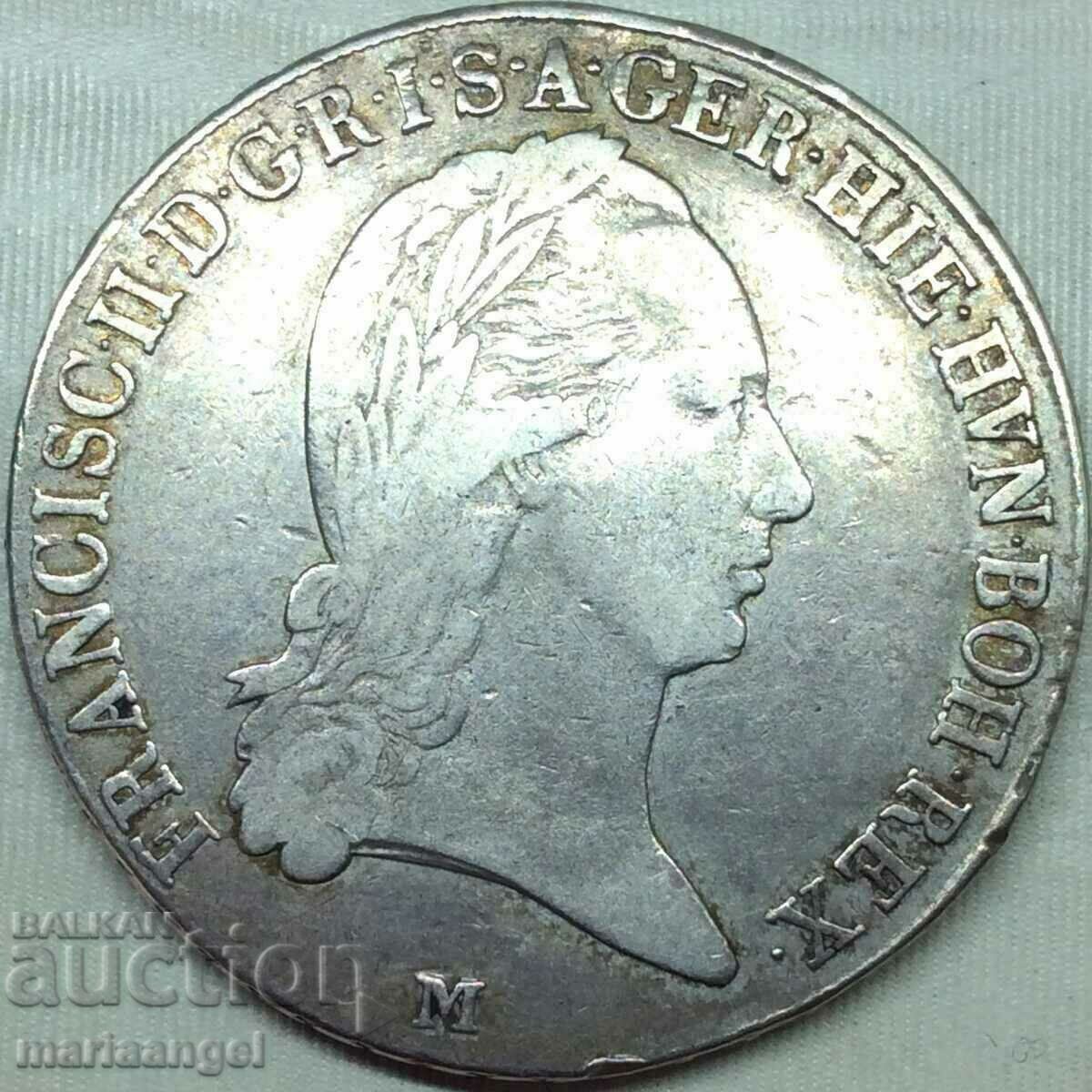 Австрия 1 Талер 1796 М - Милан за Италия Франц II - рядък