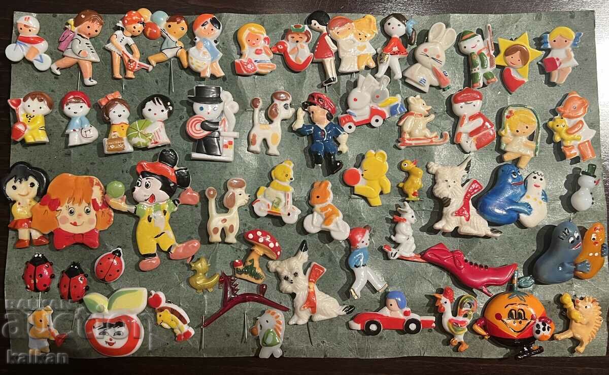 Lot of martenitsi - 56 pieces old - plastic, glass