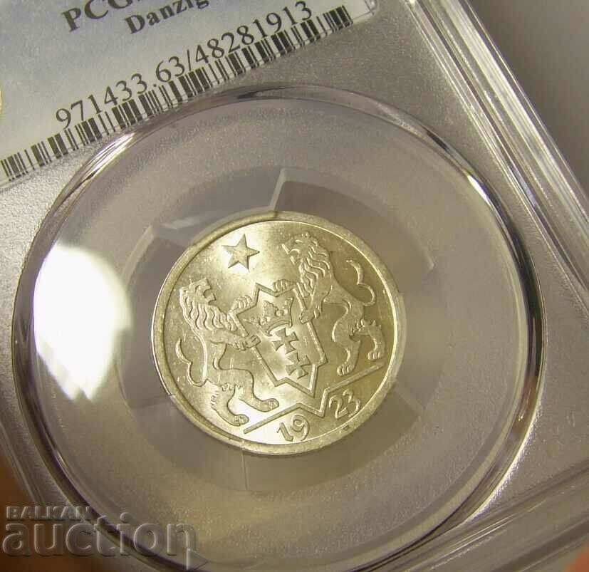 Gdansk 1 Gulden 1923 MS63 PCGS Danzig - 5