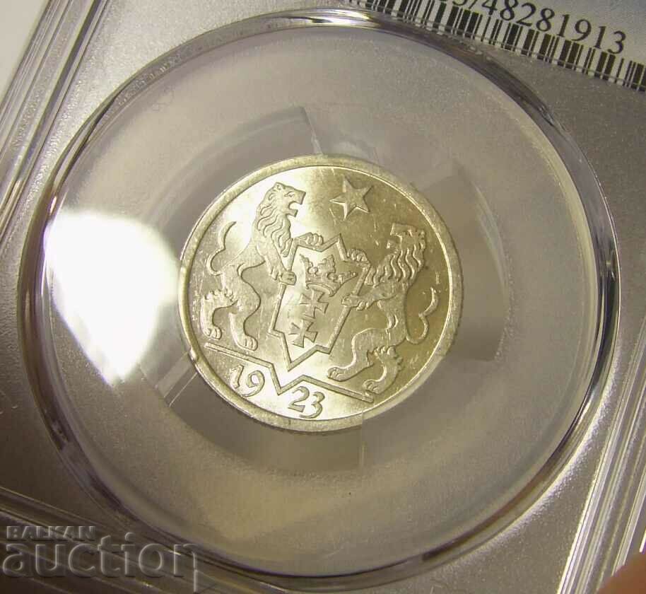 Gdansk 1 Gulden 1923 MS63 PCGS Danzig - 6