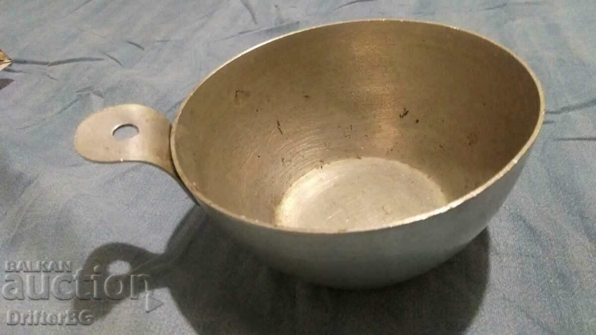 Old aluminum soup pot, jug