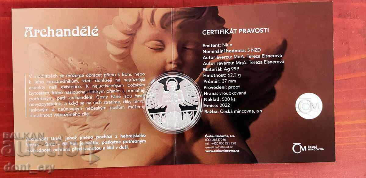Silver 2 oz Archangel Uriel 2022 with price 280.00 BGN | € 143.16
