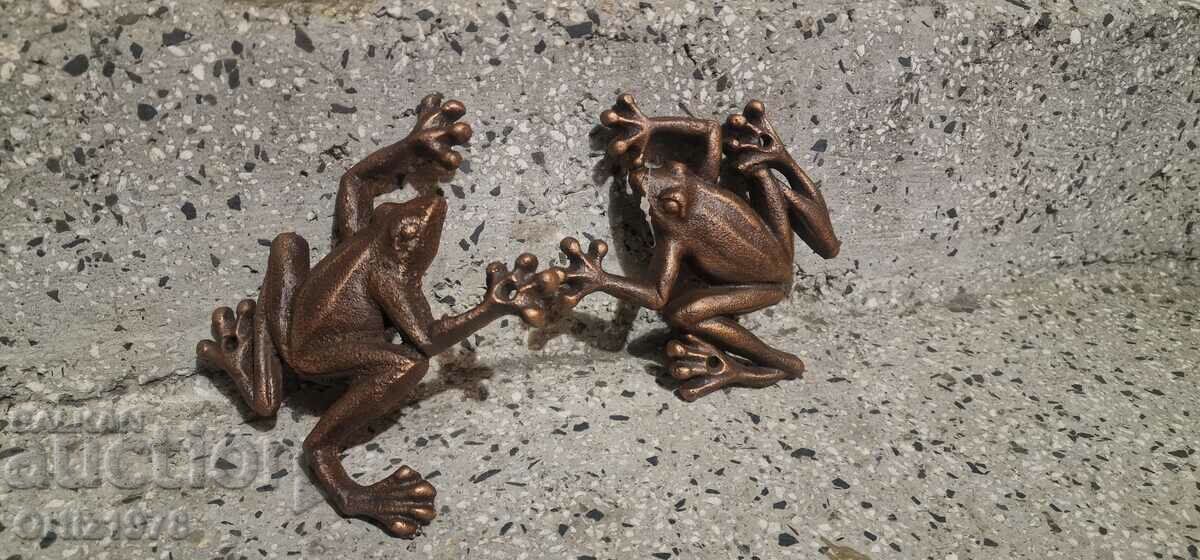 Lot Massive cast iron frogs, 660g - 5 Lot Massive cast iron frogs, 660g - 5