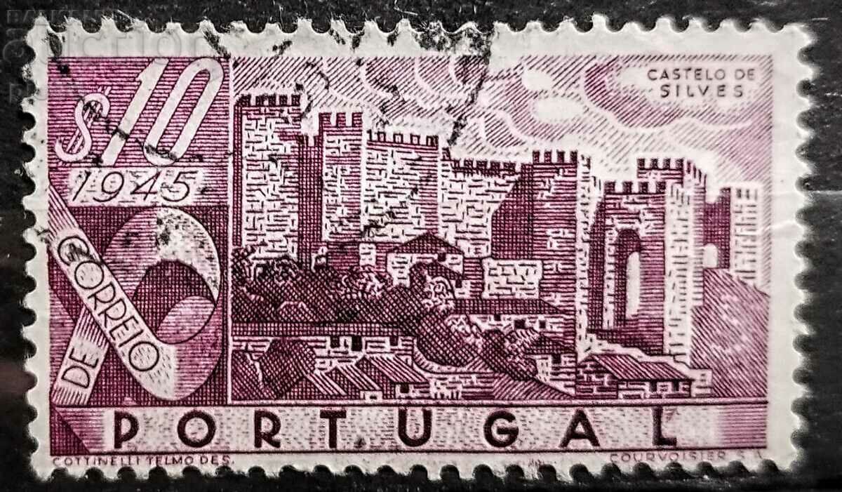 Πορτογαλία 10'. 1946 κάστρα σφραγισμένο γραμματόσημο.