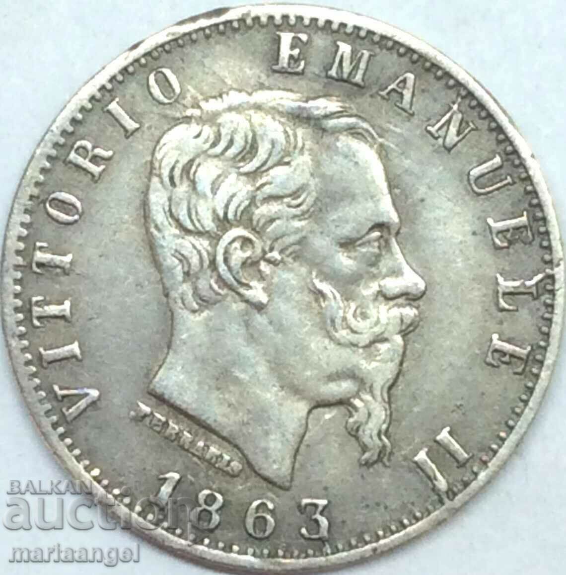Italia 20 centesimi 1863 N - argint Napoli
