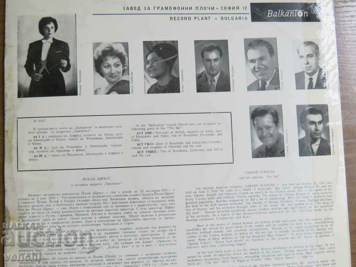 GRAMOPHONE - JOHANN STRAUSS - THE BAT with price 14.99 BGN | € 7.66