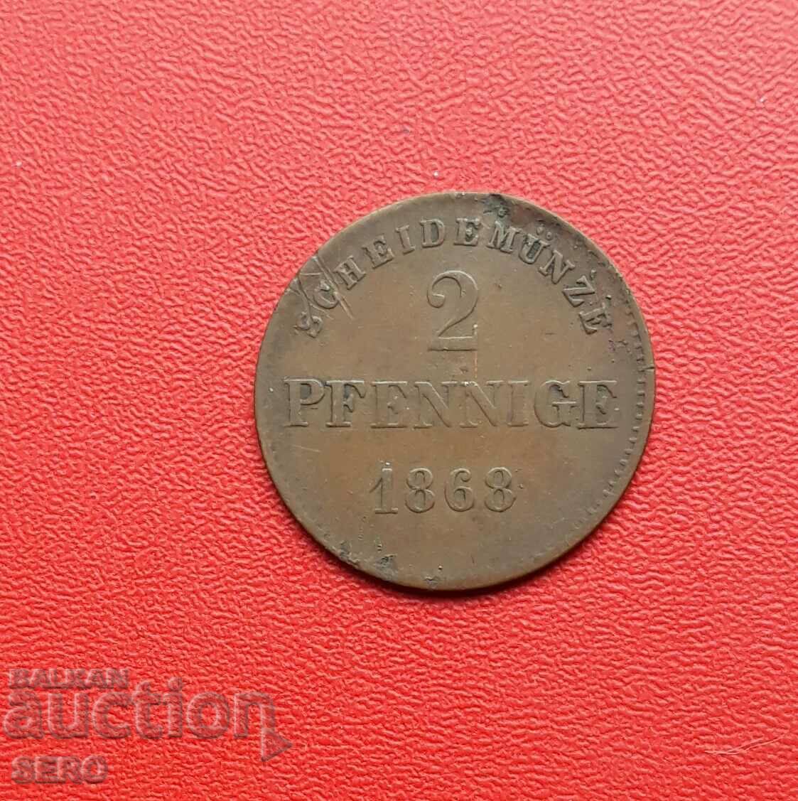 Germania-Saxonia-Meiningen-2 pfennig 1868
