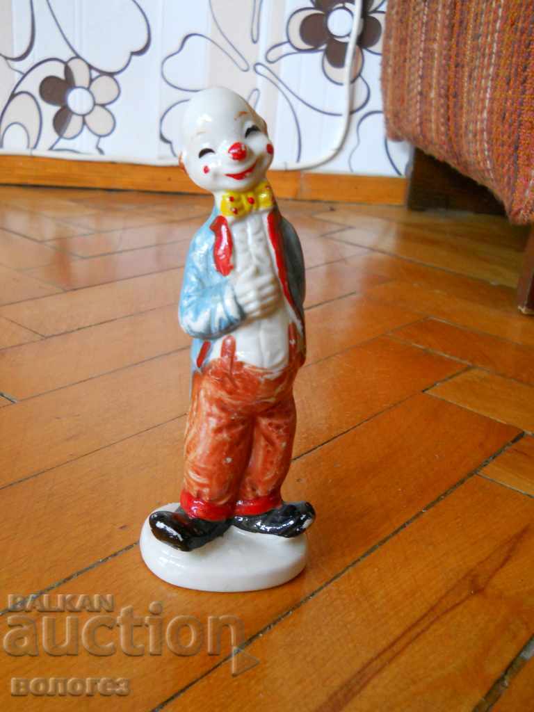 antique porcelain statuette - clown