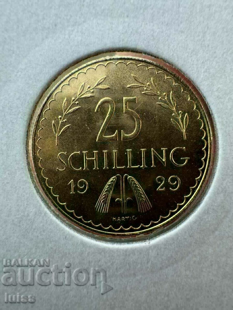 Moneda de aur Austria 25 Schilling 1929.
