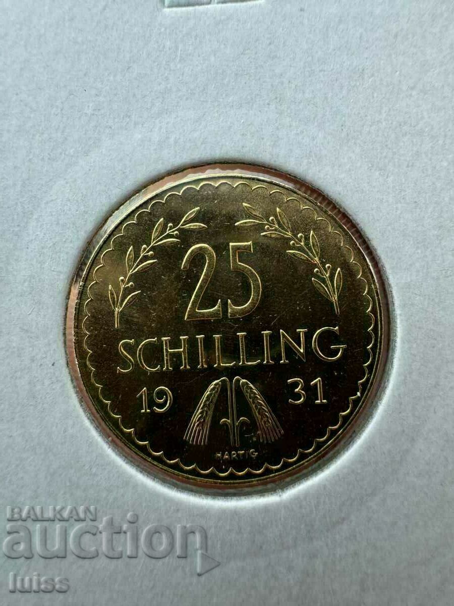 Moneda de aur Austria 25 Schilling 1931