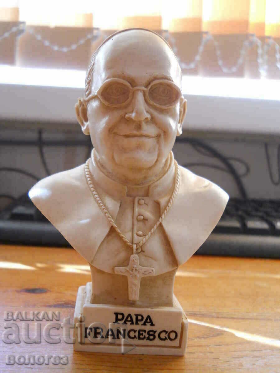 бюст от алабастър - Папа Франциск  (Италия)