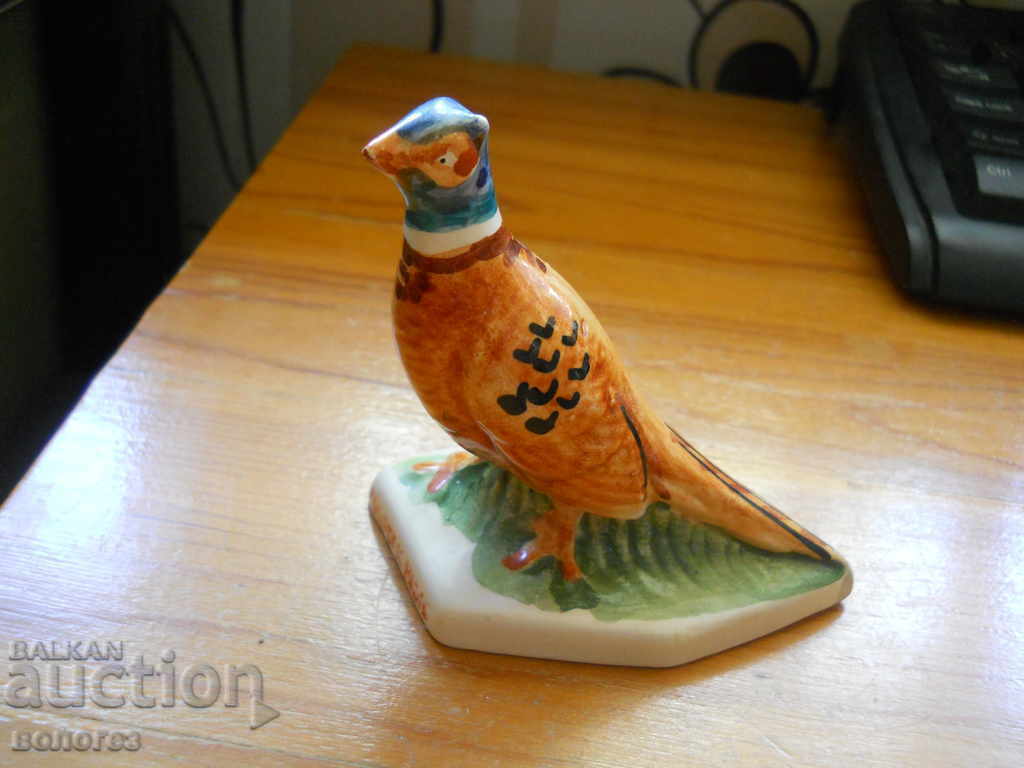antique porcelain statuette - pheasant